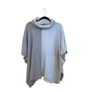 Chico's Tan/beige multi pattern cow neck sweater. Sz.12